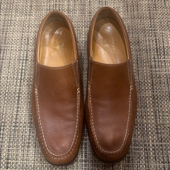 Sperry Top-Sider Gold Cup Brown Mens Leather Slip-On Loafers Size 13 - Picture 1 of 9